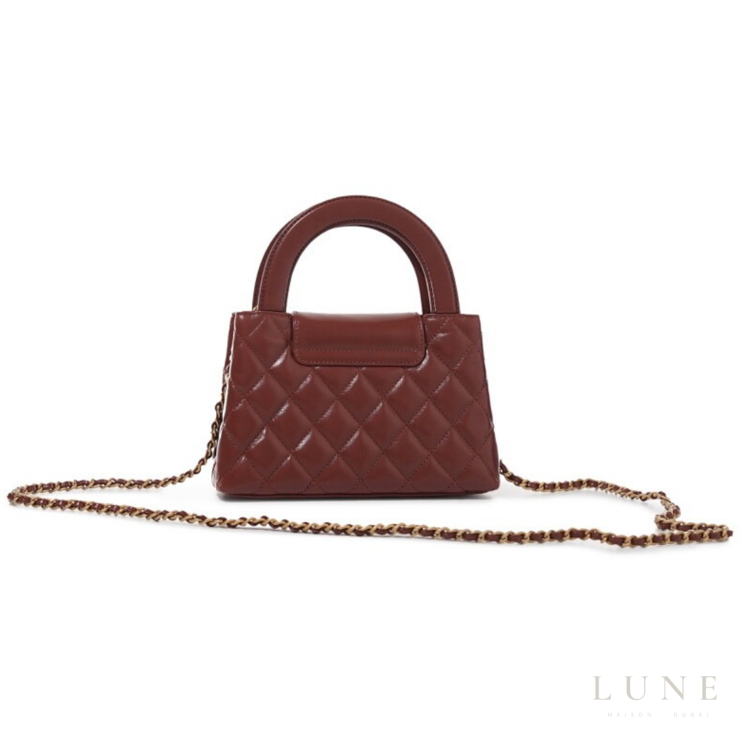 Chanel | Brown Quilted Aged Calfskin Mini Kelly Brushed Gold Hardware - View 3