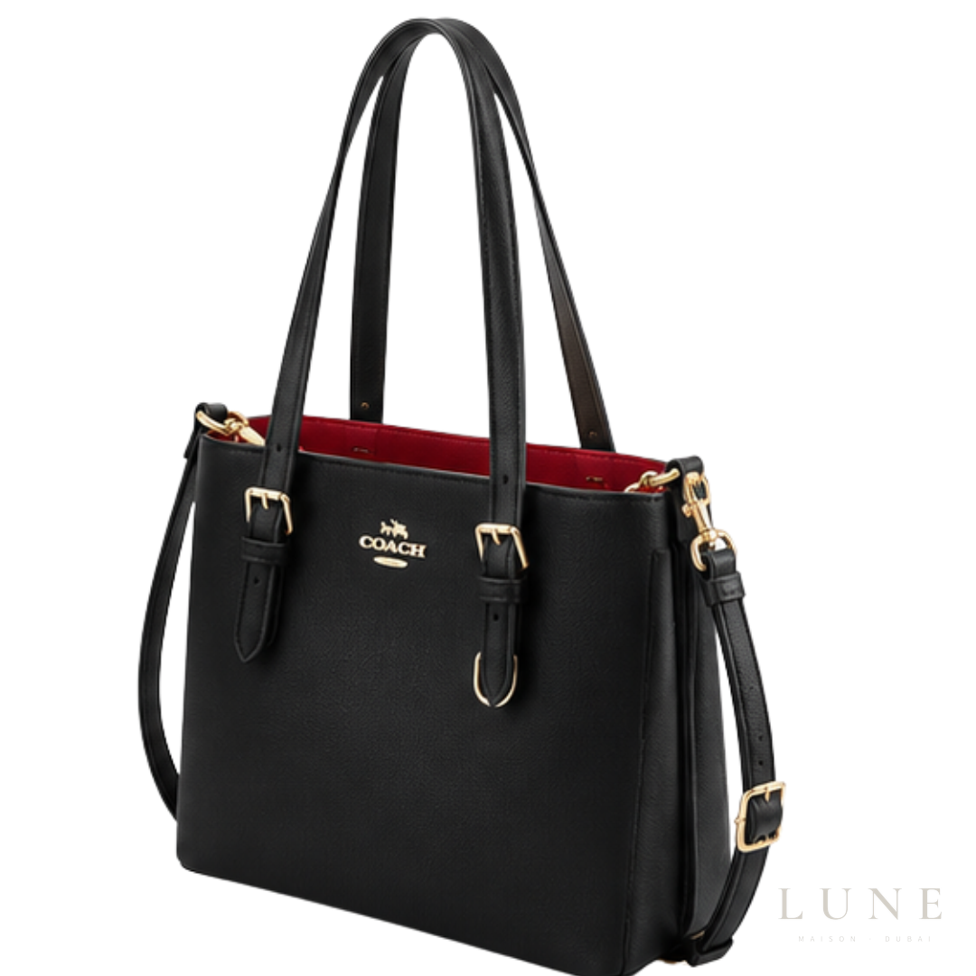 Coach Bag | Mollie Tote 25 – Black – Red