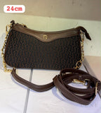 Aigner Bag | Delia Monogram Shoulder Bag – Dark Brown