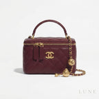 Chanel Top Handle Vanity Case – Burgundy - View 1