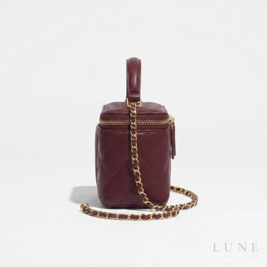 Chanel Top Handle Vanity Case – Burgundy - View 2