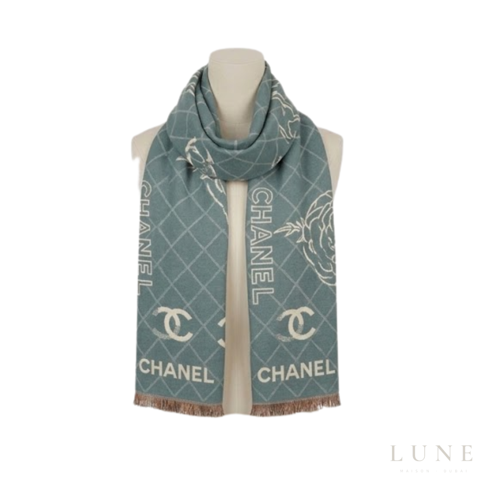 Chanel | Scarf Grid CC Monogram Sage Green - View 3