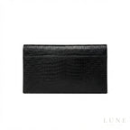 Saint Laurent Uptown Pouch – Crocodile-Embossed Black - View 2