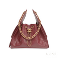 Chanel 25 Small Handbag – Burgundy & Gold - View 1