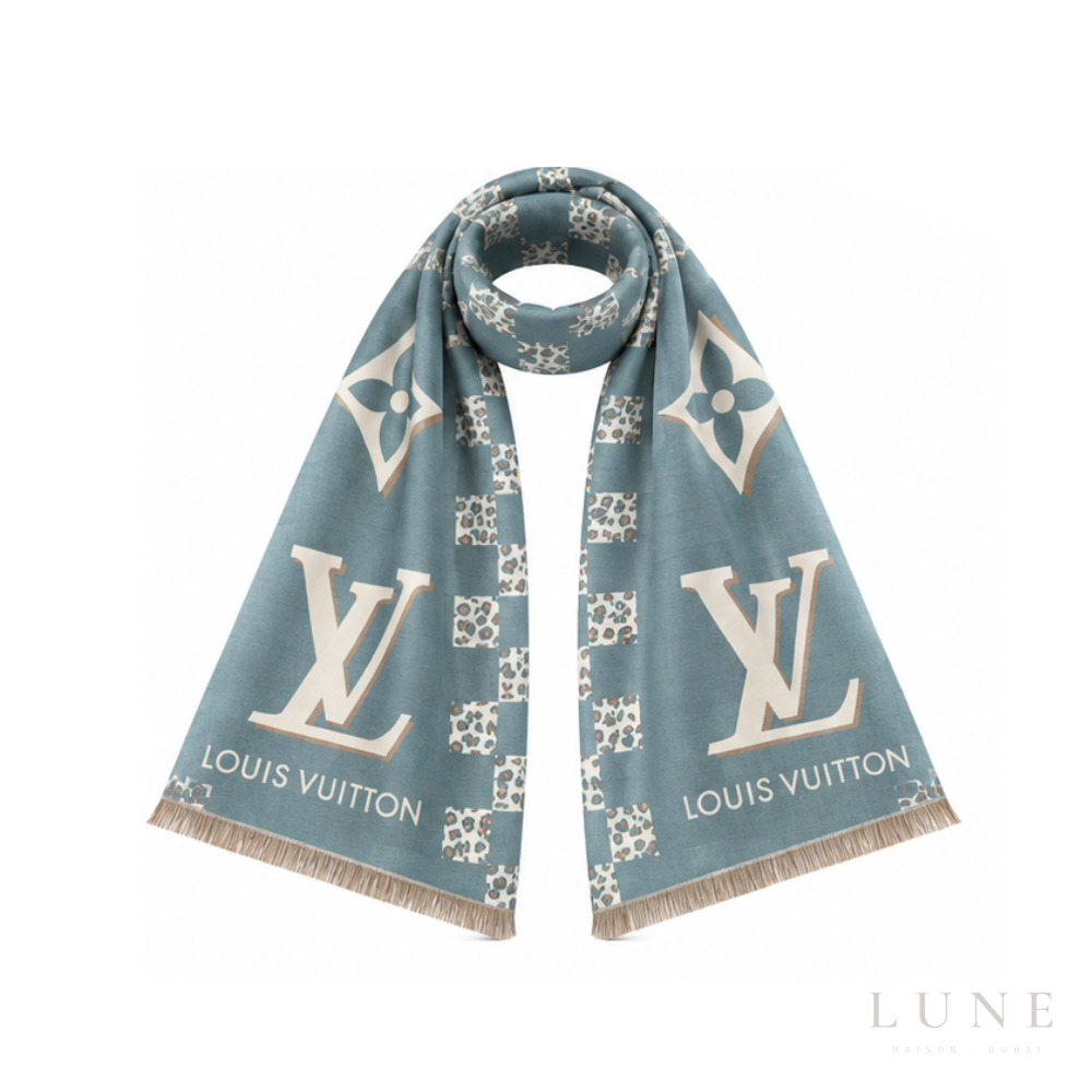 Louis Vuitton Check Teal Scarf – Green