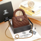 Chanel | Brown Quilted Aged Calfskin Mini Kelly Brushed Gold Hardware - View 4