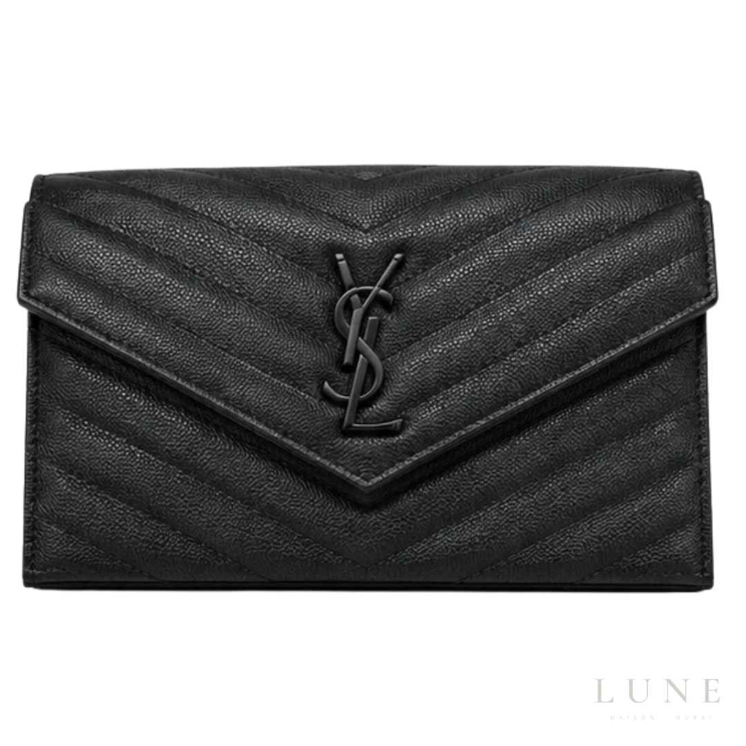 Saint Laurent Cassandre Wallet on Chain – Black