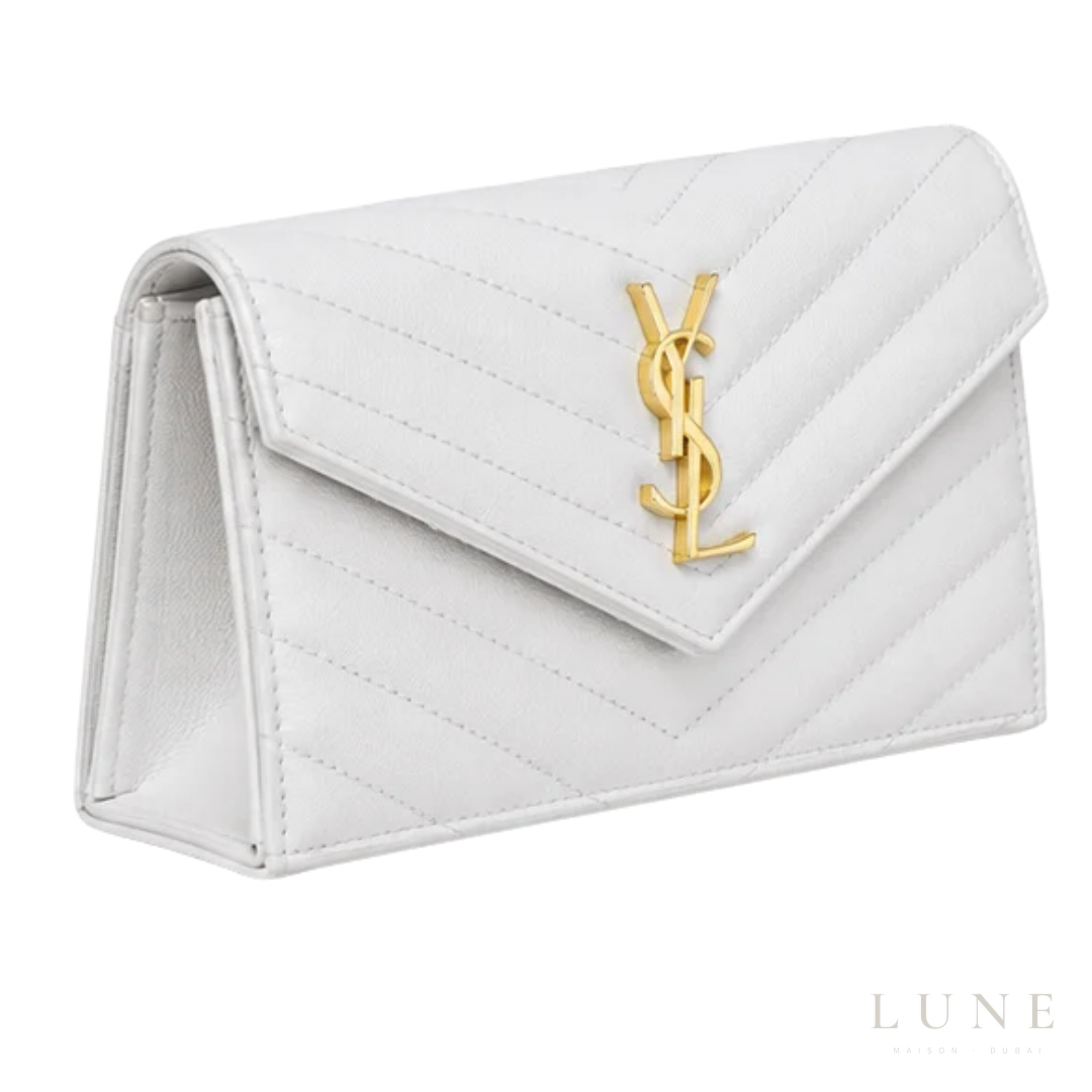Saint Laurent Cassandre Wallet on Chain – White