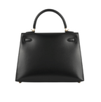 Hermès Kelly 28 Sellier Handbag - Black Box Calfskin Leather with Gold Hardware