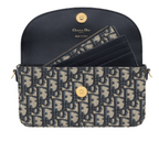 Dior 30 Montaigne East-West Chain Bag Blue Dior Oblique Jacquard Canvas