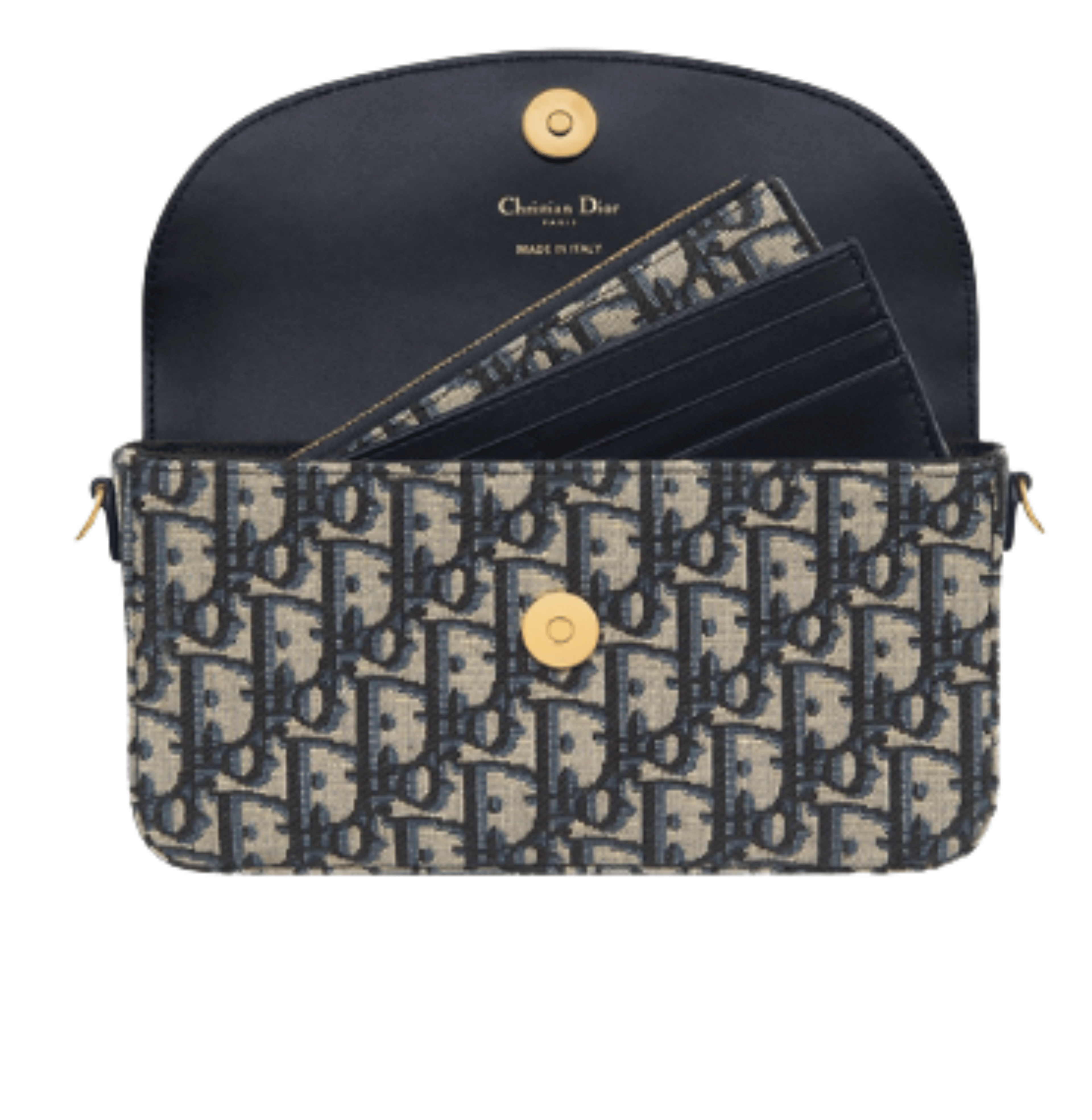Dior 30 Montaigne East-West Chain Bag Blue Dior Oblique Jacquard Canvas