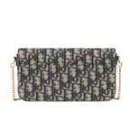 Dior 30 Montaigne East-West Chain Bag Blue Dior Oblique Jacquard Canvas
