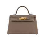 Hermès Kelly Mini Ii Sellier Bag - Etoupe Epsom Leather with Gold Hardware