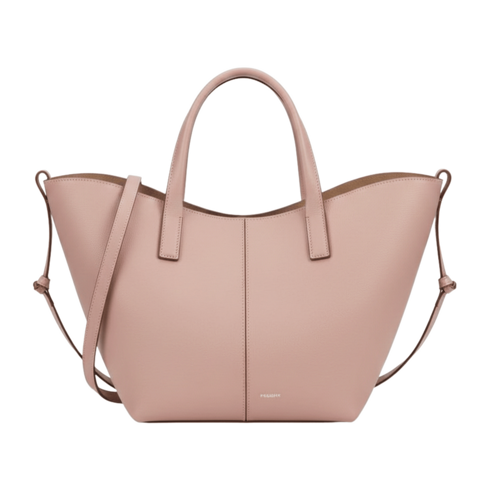 Polène Cyme Mini Textured Pink Leather
