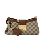 Gucci GG Supreme Monogram Calfskin Small Padlock Chain Shoulder Bag